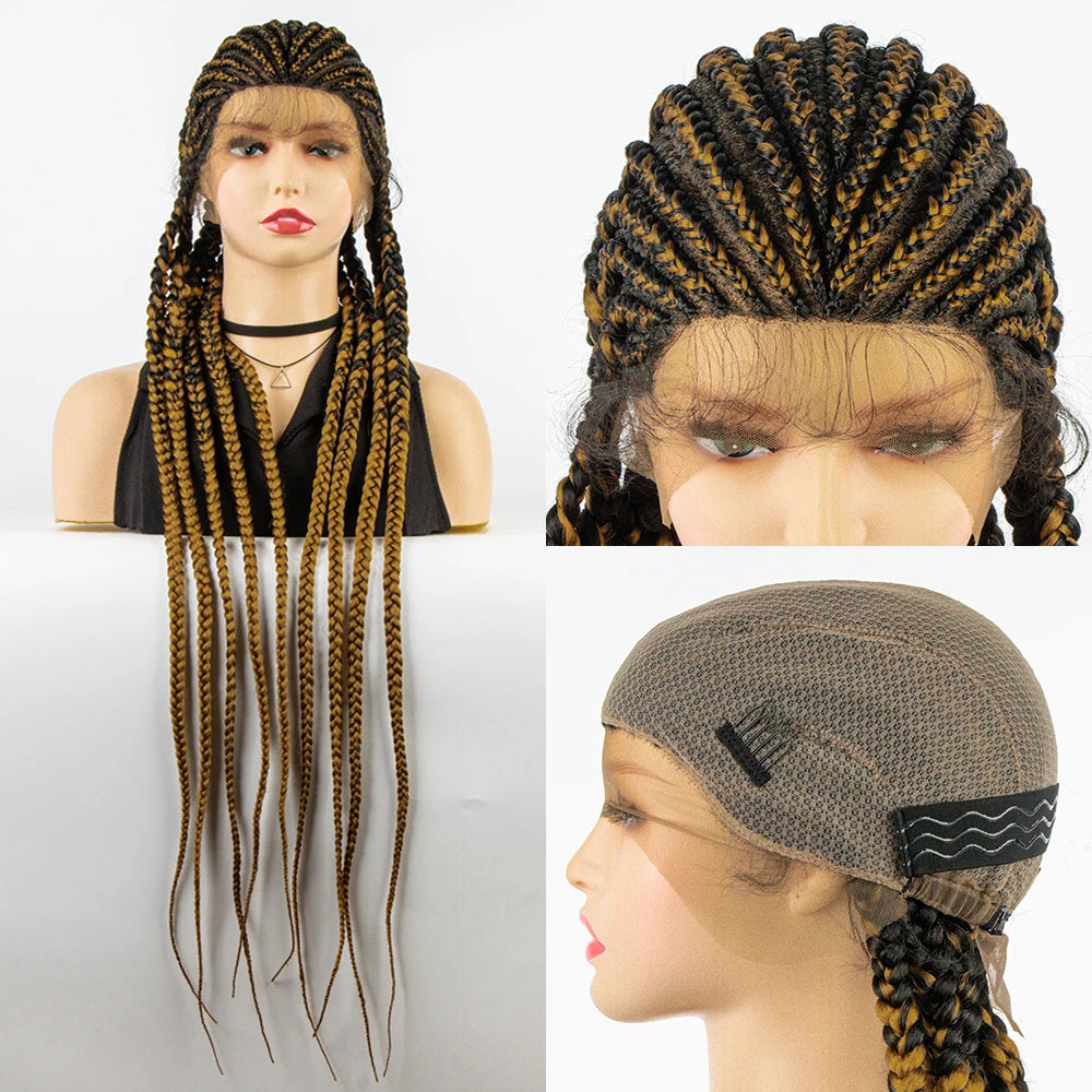 KIMA Cornrow & Box Braids Wig | Full Lace with Baby Hair Luxegan