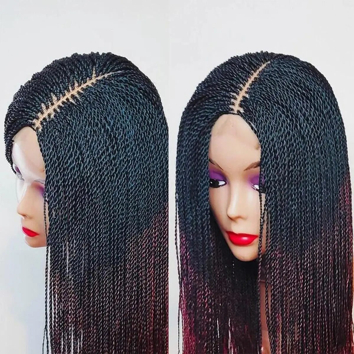 26" Micro Twist Braided Wig | Lace Front Glueless Wig for Black Women | Kanekalon Hair