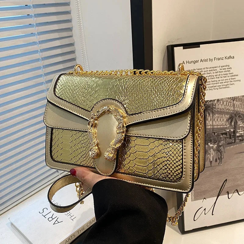 Gold Chain Crossbody Bag | Women's Fashion & Stylish Small Square Bag Luxegan