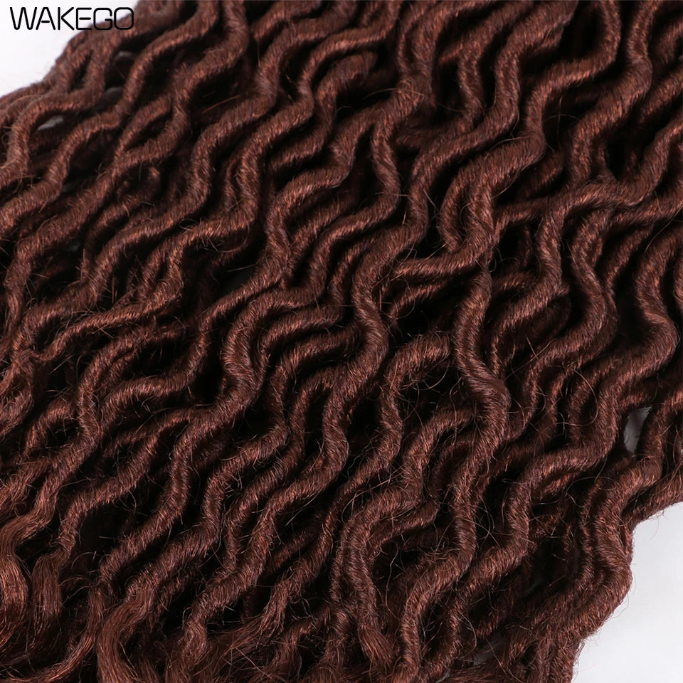 Goddess Faux Locs Crochet Hair | 18" Soft Curly Braids | Ombre Dreadlocks Extensions | 24 Strands/Pack Luxegan