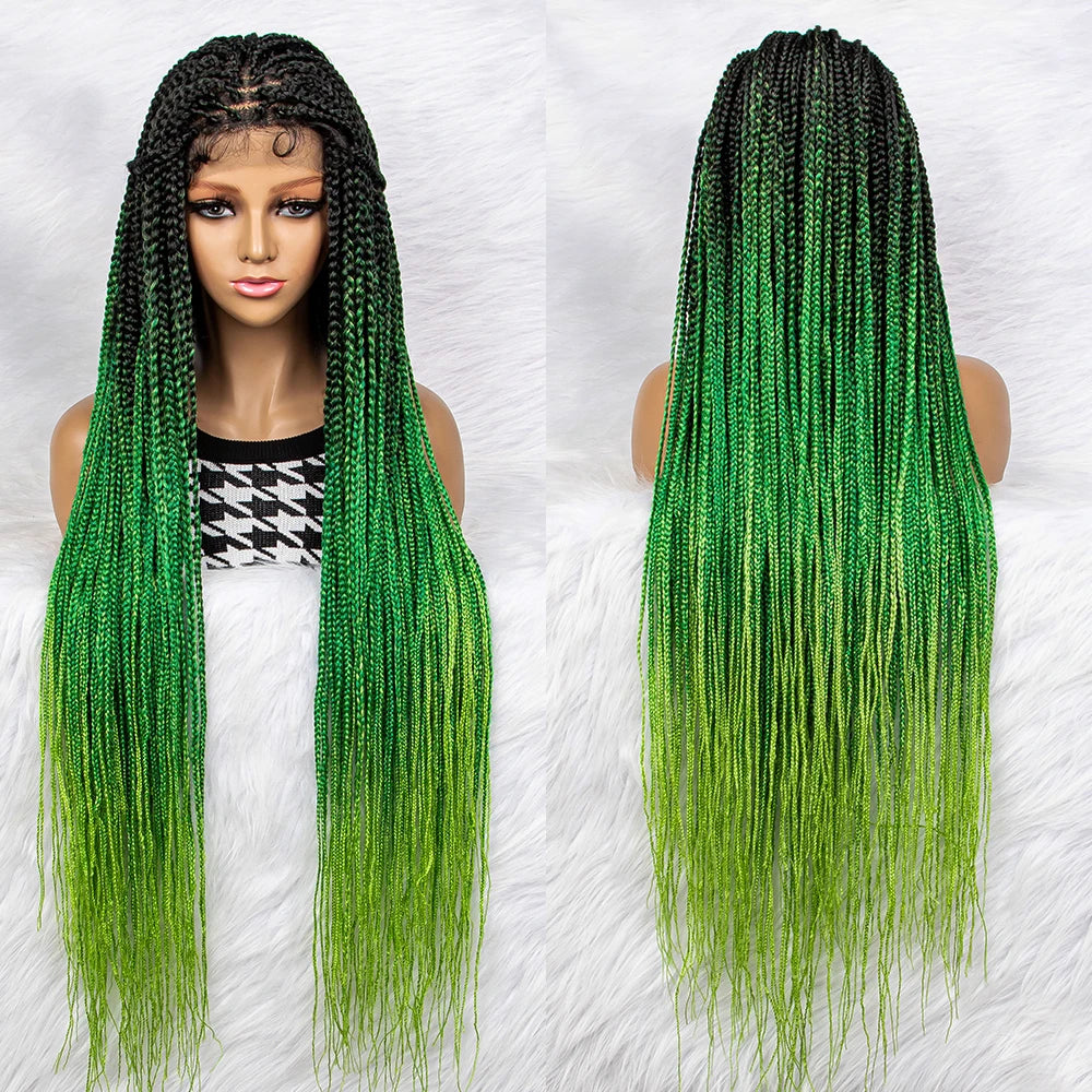 New HD Curly Goddess Box Braids Wig | Transparent Full Lace Luxegan