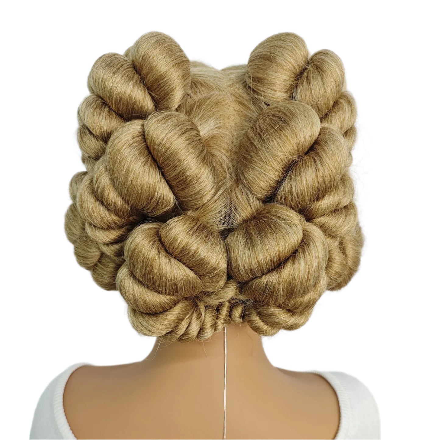 Short Cute Bantu Knotless Braids Wig | Transparent Full Lace | Handmade Luxegan