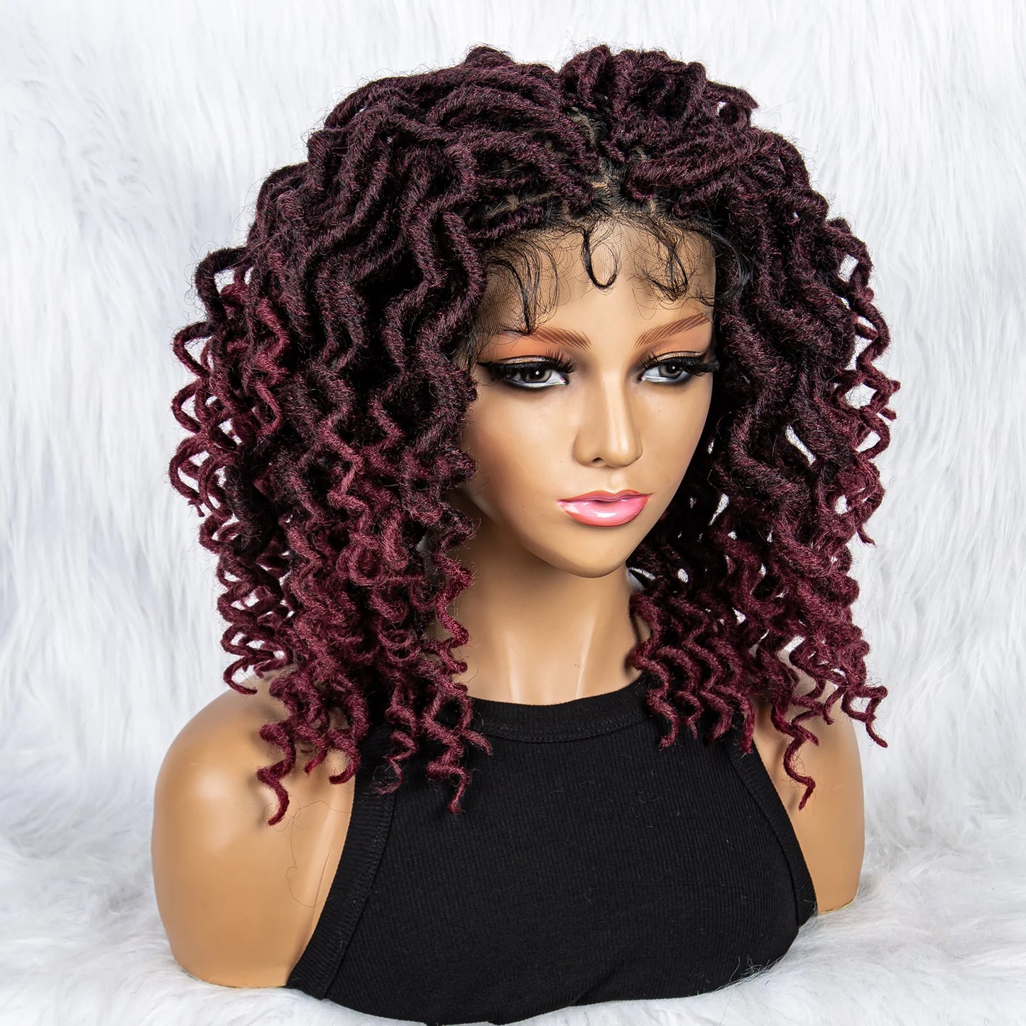 16" Synthetic Dreadlocks Braided Wig | Full Lace Crochet Style Luxegan