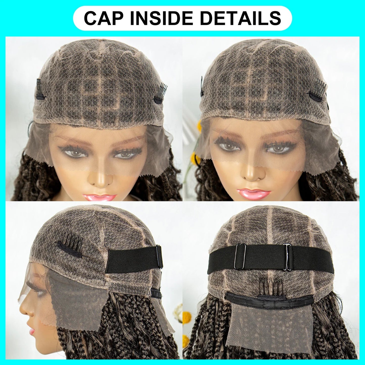 32" Natural Boho Knotless Braids Wig | HD Lace Front | Baby Hair | Synthetic Luxegan