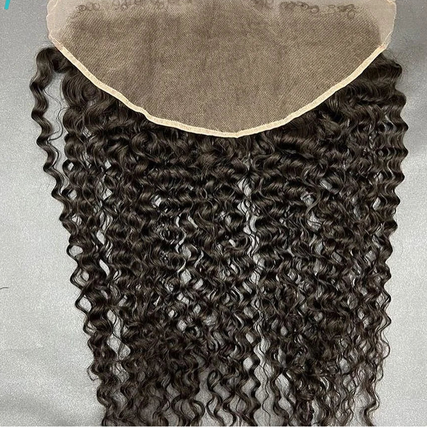 Deep Curly HD Lace Frontal & Closure | 13x6 / 6x6 Brazilian Human Hair with Curly Baby Edges Luxegan