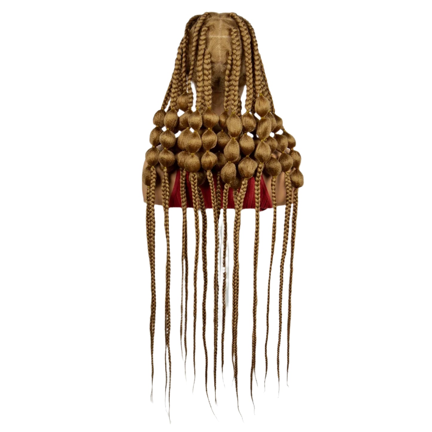 40" Ombre Knotless Bantu Braids Wig | Handmade Full Lace | Baby Hair Luxegan