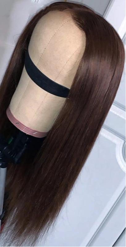 Dark Brown & Ginger Blonde Straight Wig | 13x4 Transparent Lace Front Peruvian Human Hair (Pre-Plucked) Luxegan