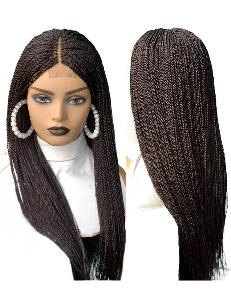 Senegalese Twist Braided Wig | Micro Twist & Box Braids | Full Lace Front | Kanekalon Hair | Black Women