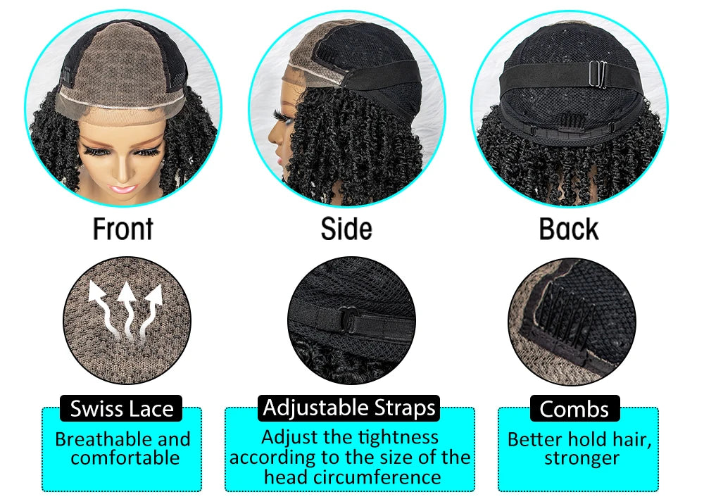 14 Inch Box Braids Wig | 9x6 Lace Frontal | Curly Ends