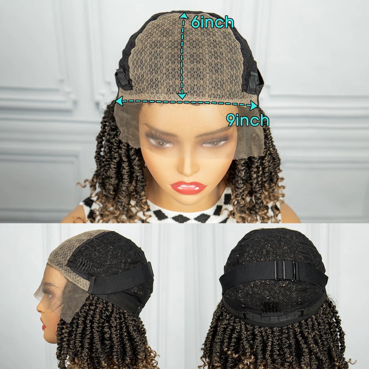 1B/27 Short Passion Twist Lace Front Wig | Knotless Braids | Baby Hair | Synthetic Twist Spring Wig Luxegan
