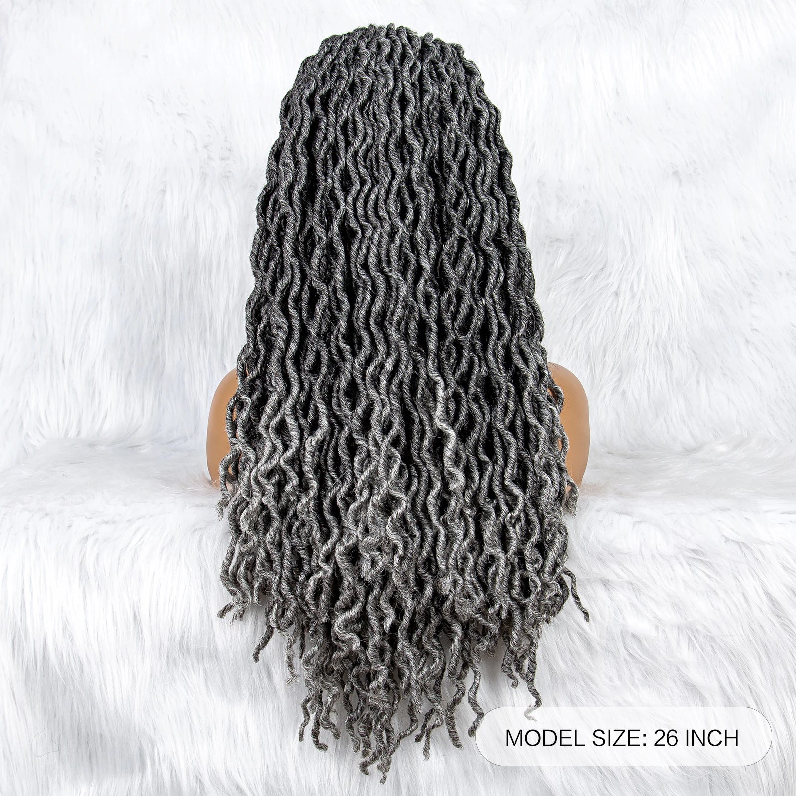Knotless Box Braided Wig with Curly Ends & Baby Hair | Synthetic Lace Front Wig for Black Women Luxegan