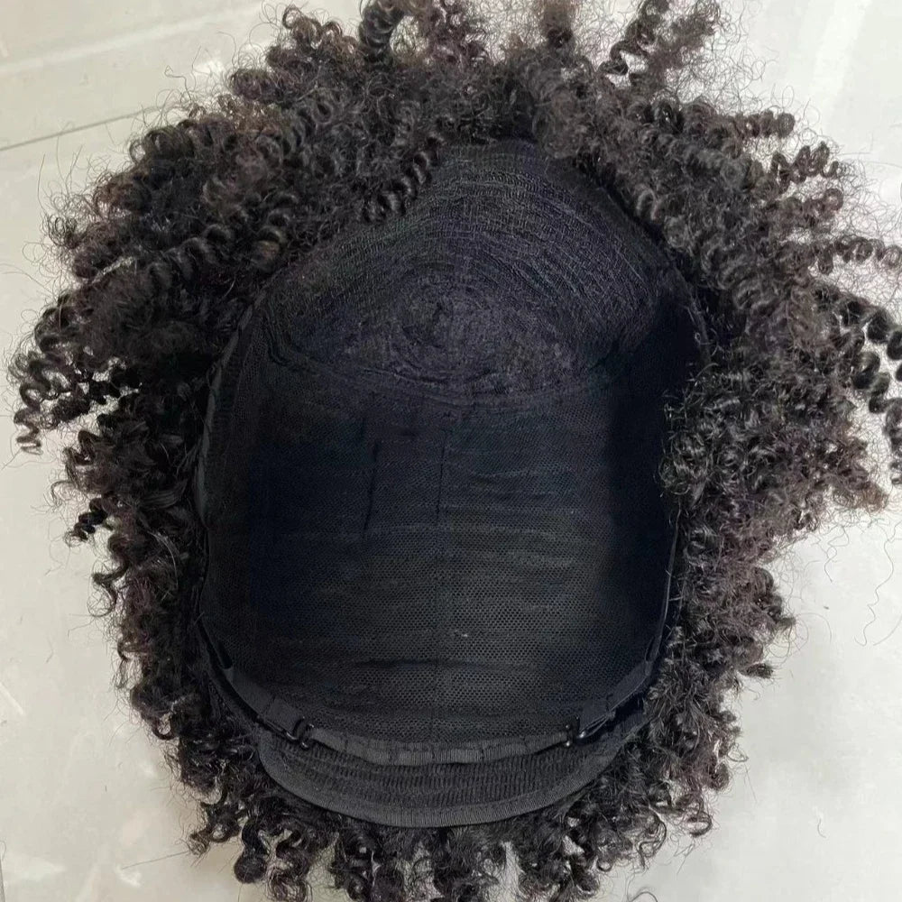 100% Human Hair | Afro Kinky Curly | Full Machine | Short Wigs | Brazilian Virgin Hair Wig