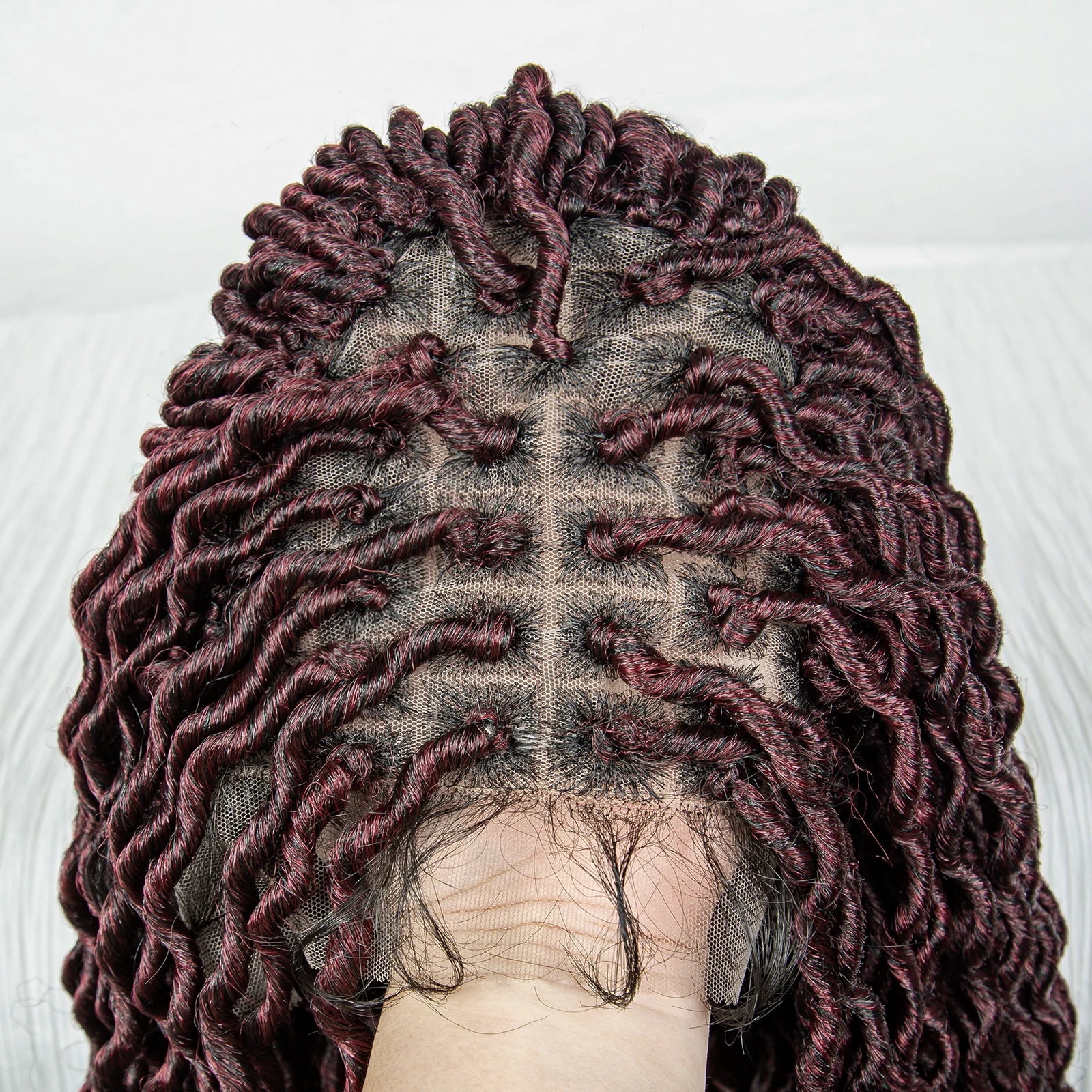 Colorful Dreadlocks & Water Wave Braids Wig | Lace Front | Baby Hair Luxegan