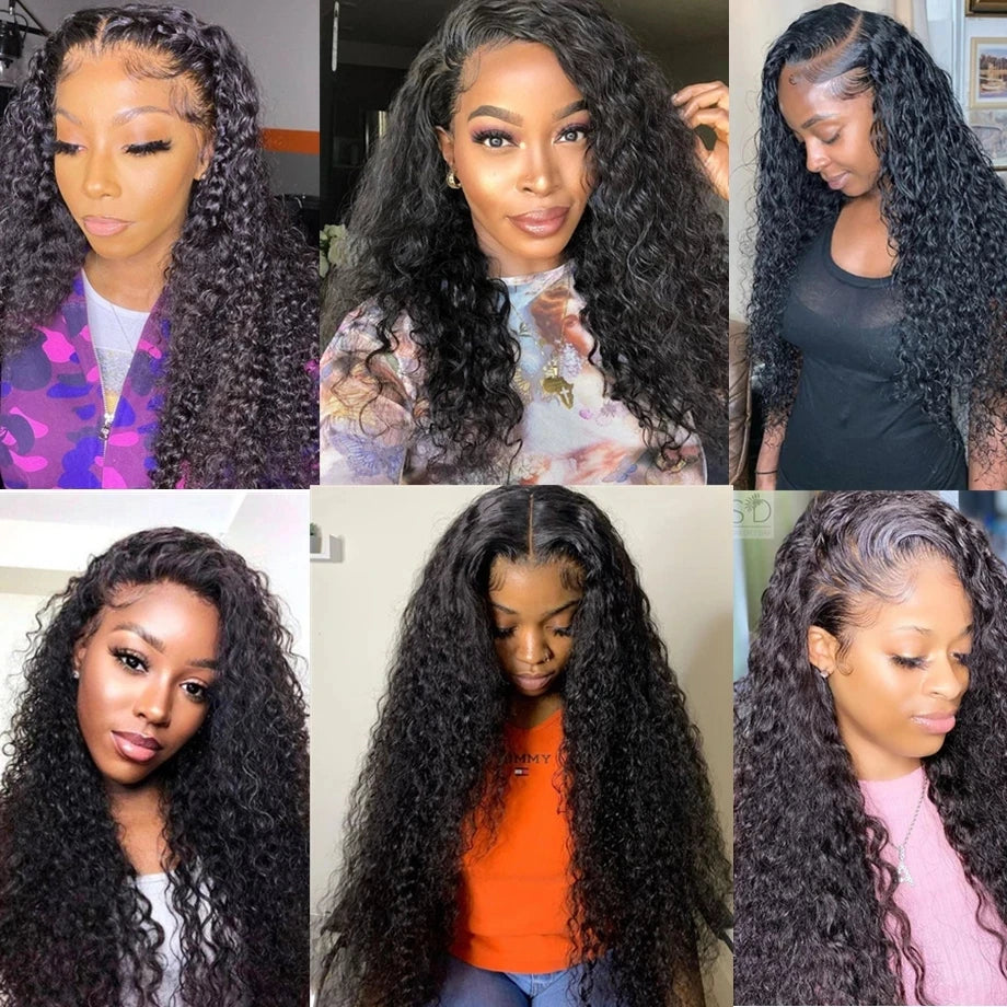 Transparent Deep Wave Lace Frontal Wig | Sophisticated 13x6 & 13x4 French Lace | Elegant "Brazilian Remy" 26+ Inch Length | "Dignified" Pre-Plucked 4x4 Closure Human Hair for Radiant Versatile Styling Luxegan
