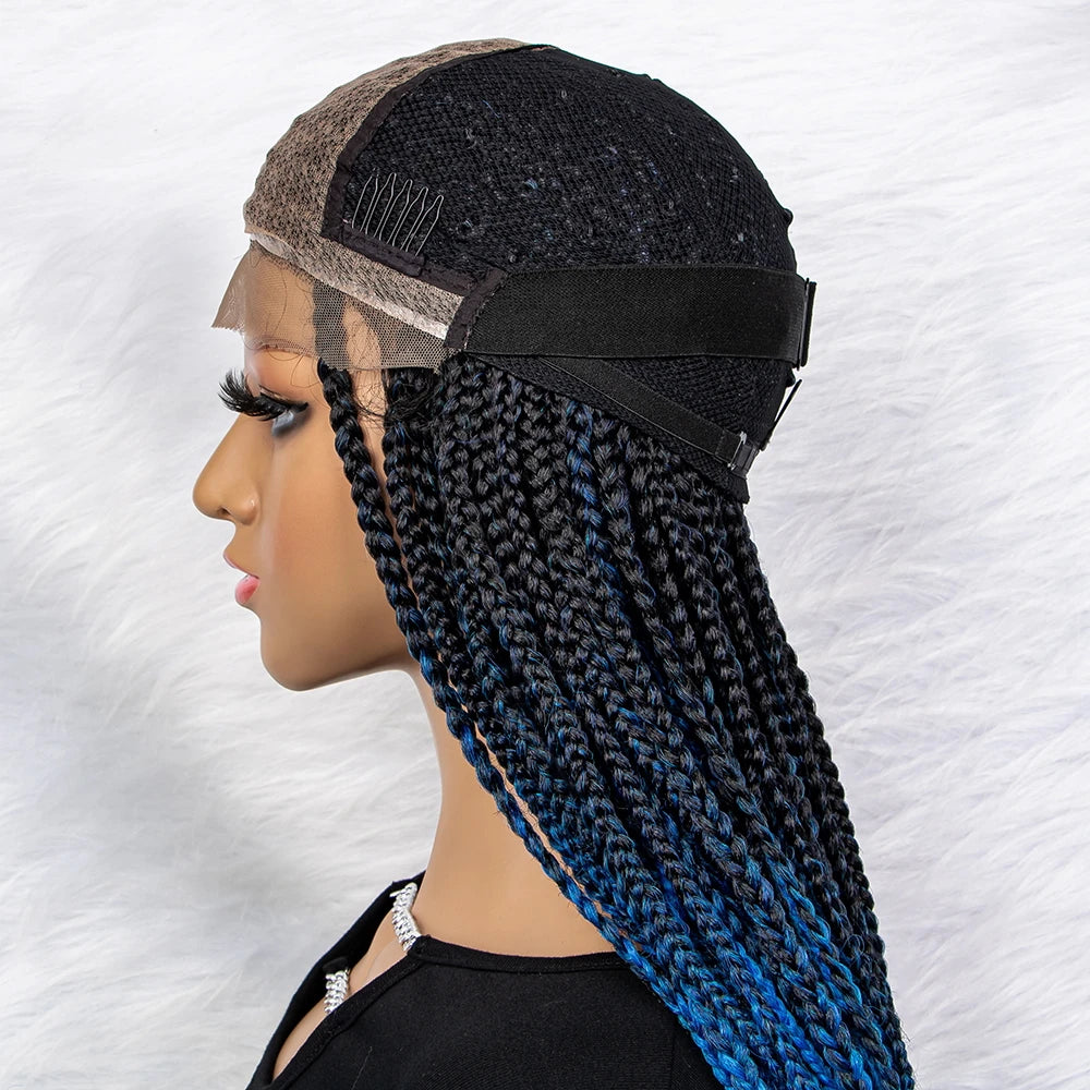 Lightweight Curly End Box Braids Wig | Lace Front Cornrows Luxegan