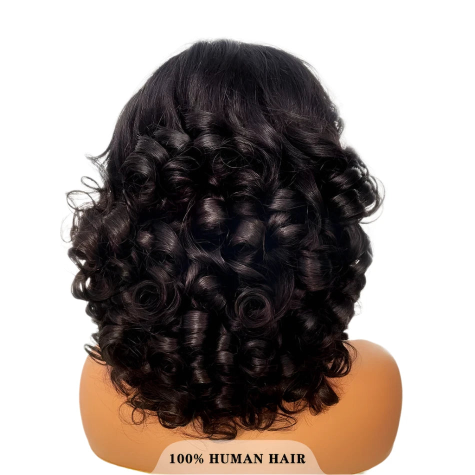 Effortless Beauty: Vietnamese Bouncy Curly Wave Lace Front Wig | Remy | Density Double Drawn | Loose | HD Lace | Glueless | Lace Frontal | Raw Human Hair Wigs