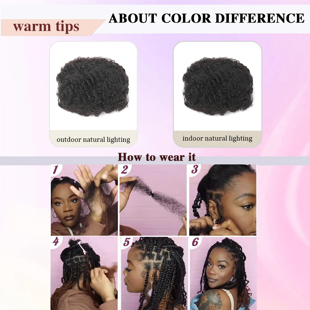 Afro Kinky Bulk Human Hair Extensions | Brazilian Kinky Straight Hair for Braids & Dreadlocks | Natural Crochet Hair