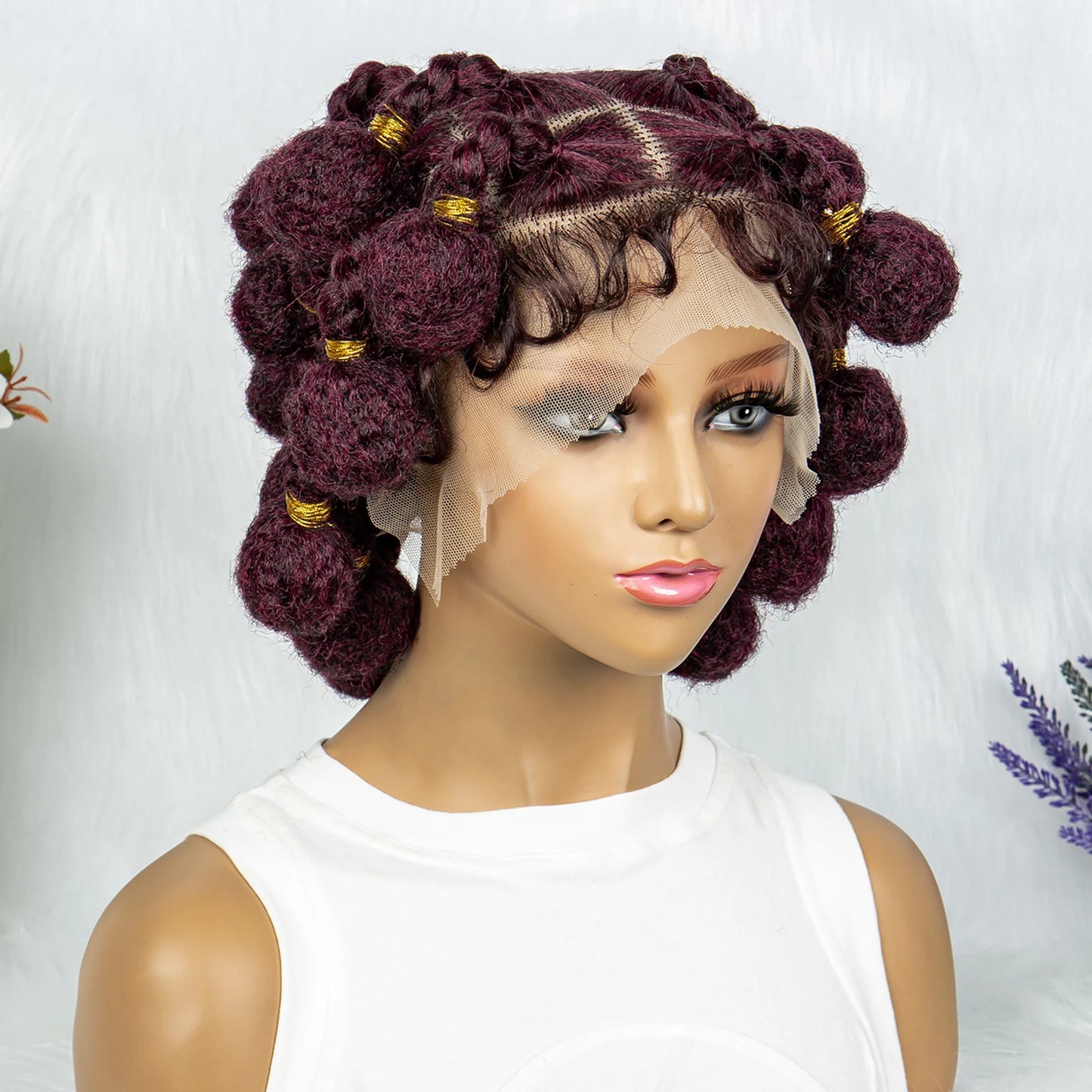 New Style Bantu Knot Knotless Box Braids HD Full Lace Wig | Synthetic Braided Wig for Black Women Luxegan