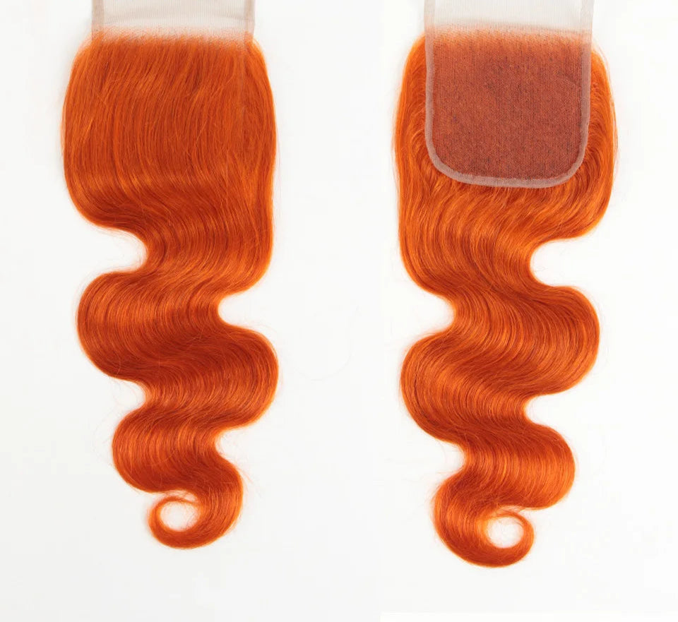 180% Density Red Straight 4x4 Lace Closure | 100% Brazilian Human Hair (Pre-Plucked, Transparent Swiss Lace) Luxegan