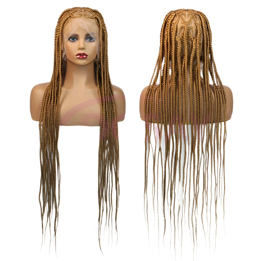 36" Heart Box Braids Lace Wig | Full Lace Cornrow Braids | Synthetic Braided Wig for Black Women | Clearance