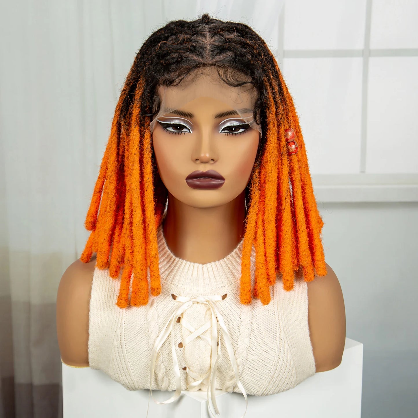 Blue Faux Locs & Knotless Braids Wig | Full Lace | Baby Hair | Dreadlock Style Luxegan