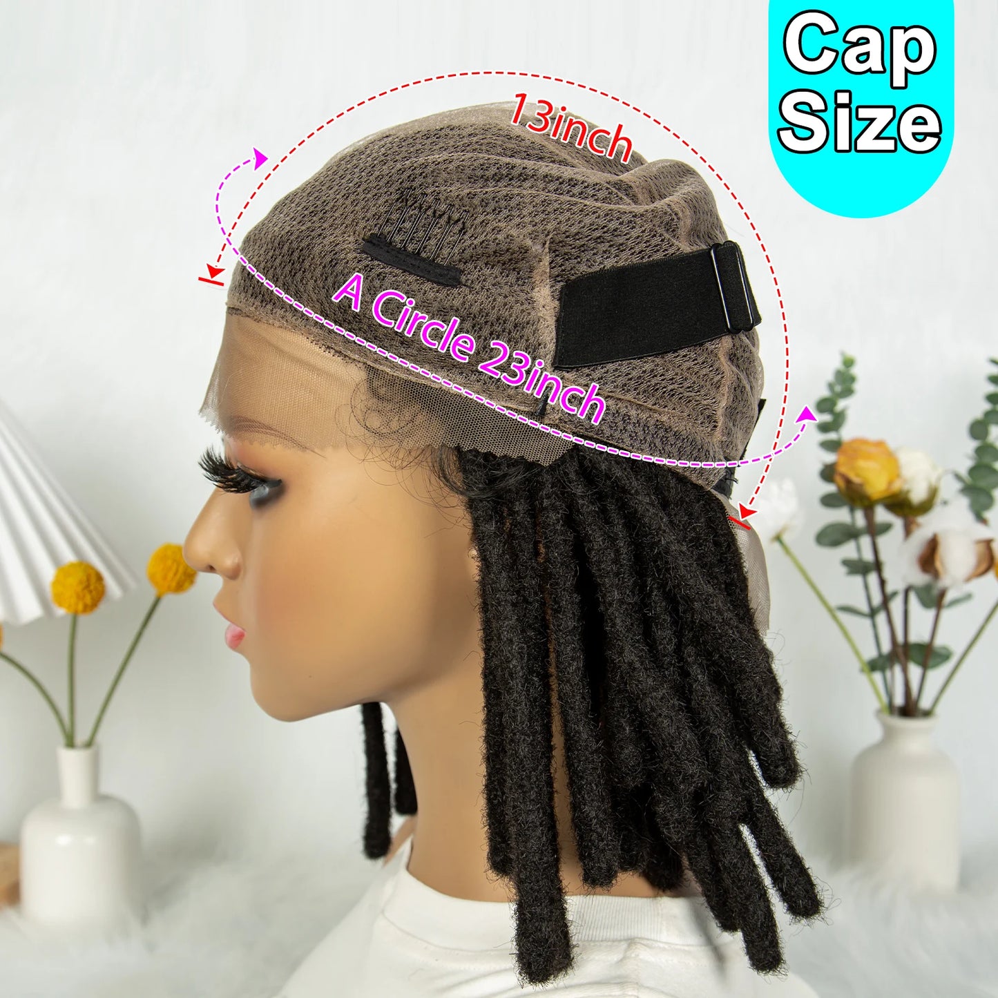 Short Locs Cornrow Braids Wig | Full Lace | Baby Hair | African Inspired Luxegan