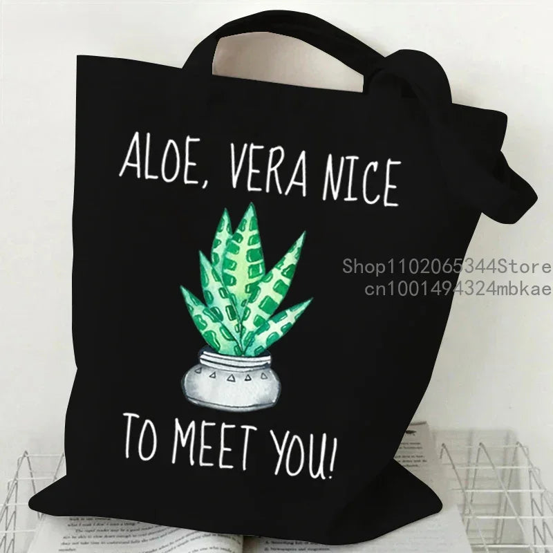 Soft Canvas Floral Cartoon Tote | Unisex Garden Print Shoulder Bag Luxegan