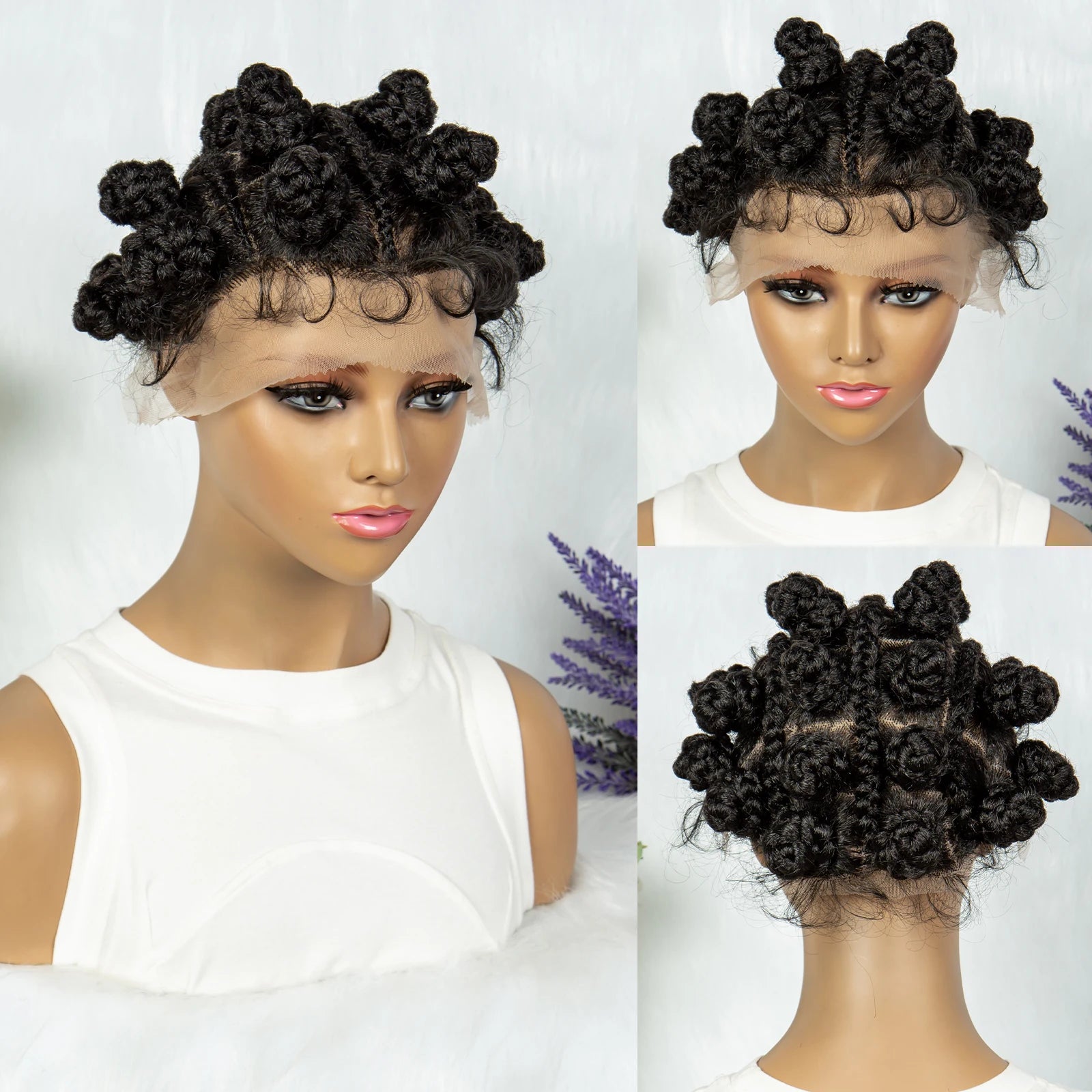 Bantu Knot Box Dreadlocks Wig | Full Lace with Baby Hair Luxegan