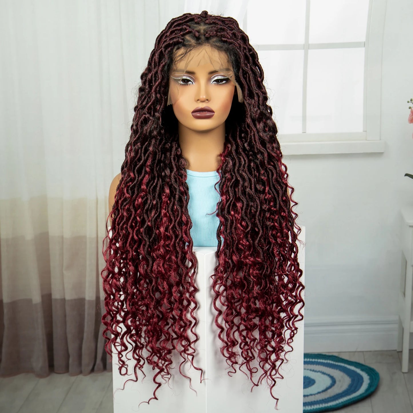 36" Long Braided Wig | Full Lace | Baby Hair | Daily Wear Luxegan