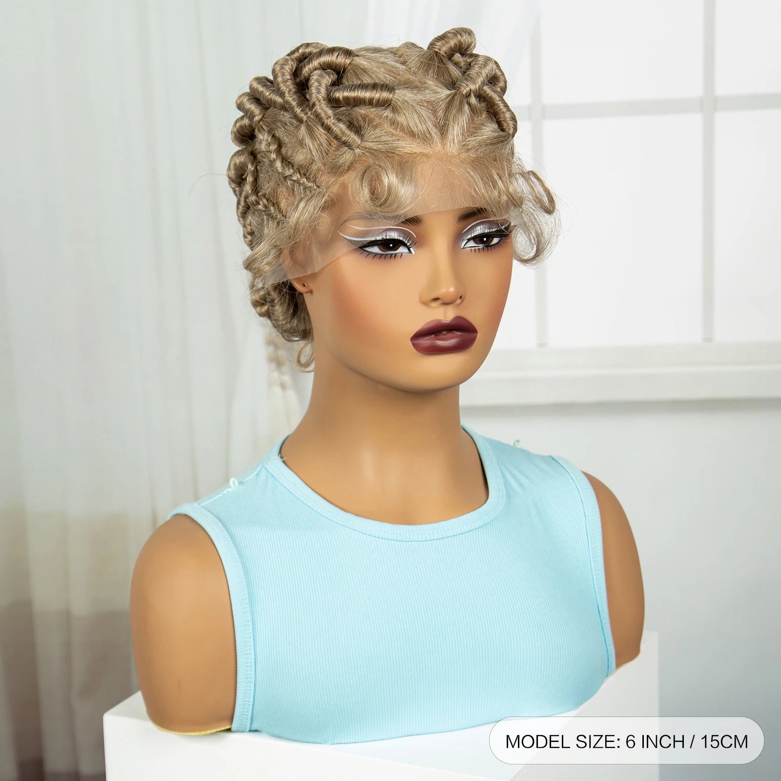 Ginger Orange Bantu Knotless Braids Wig | Full Lace | Baby Hair Luxegan