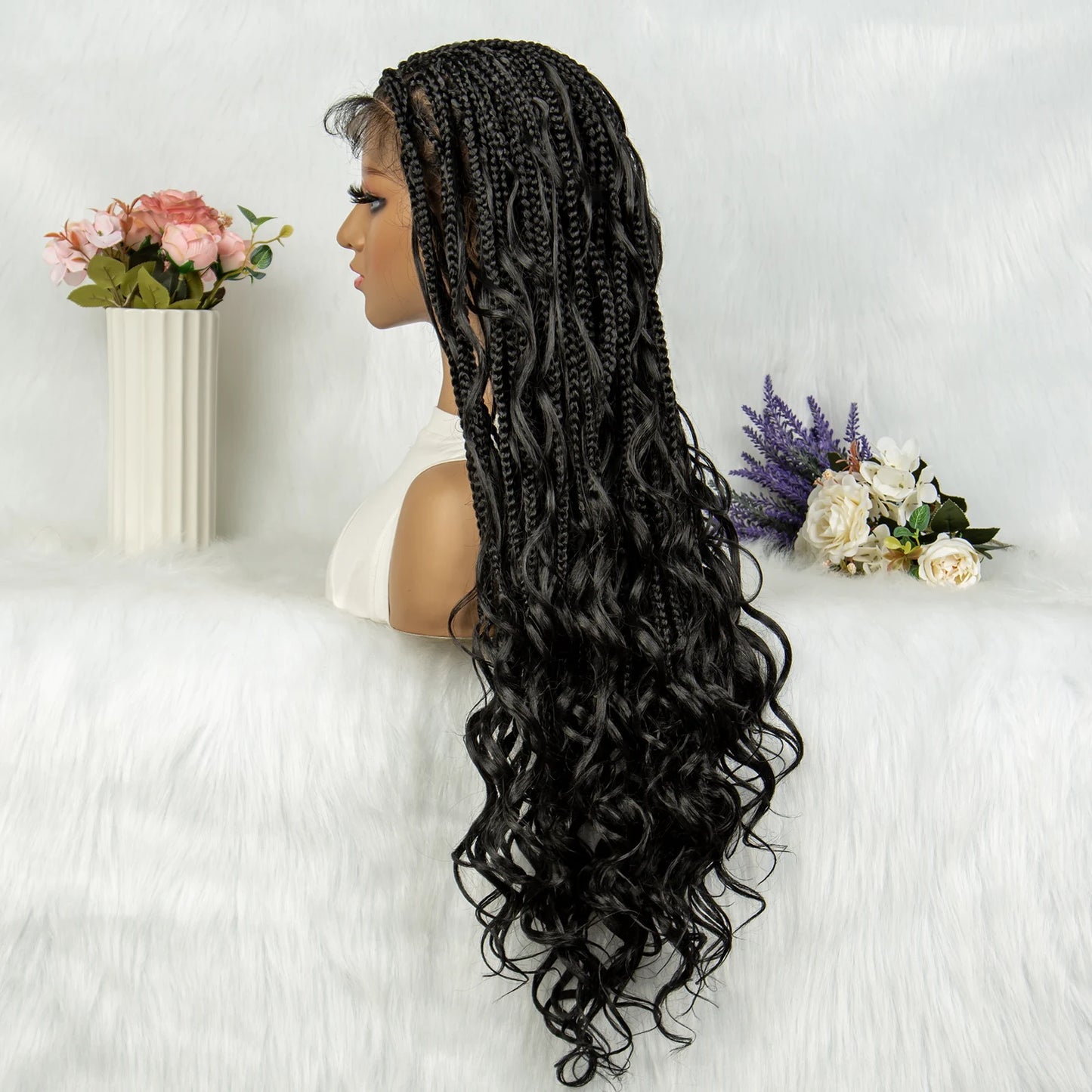Knotless Box Braids & Dreadlocks Wig | Lace Front with Baby Hair Luxegan