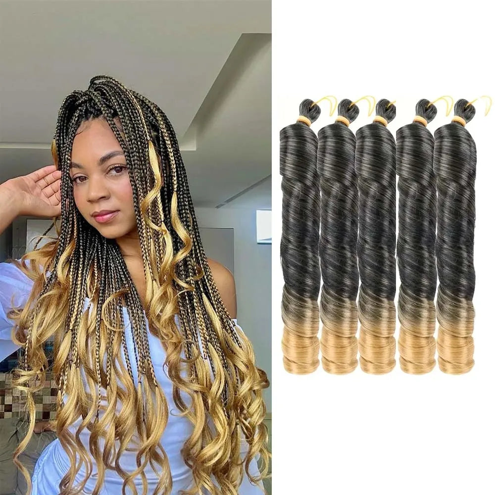 Synthetic French Curl Crochet Braiding Hair – 24 Inch | Pre-Stretched | Loose Wave | 9 Ombre - view 10