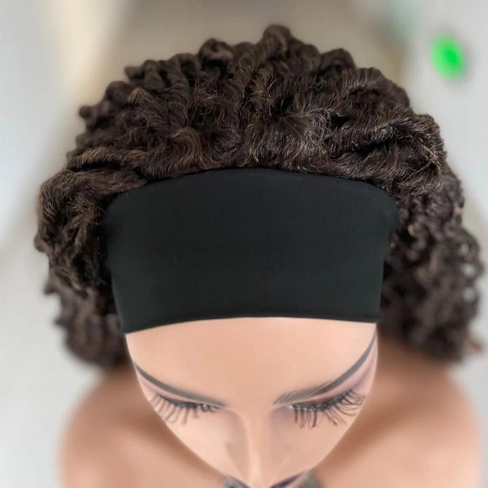 Dreadlocks Headband Wig | Box Braid & Twist Styles | Ombre Brown | Synthetic Crochet Wig