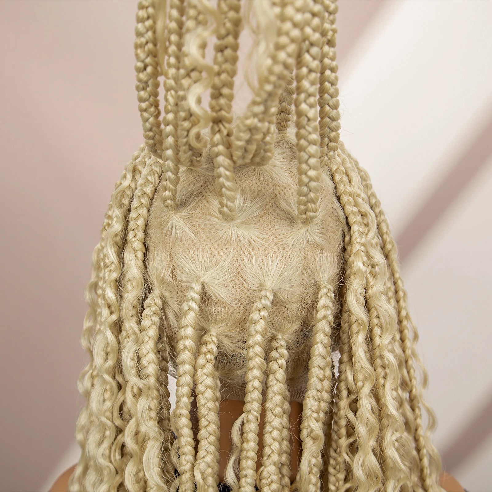 Boho Braids Full Lace Wig | Brown Box Braided Wig with Baby Hair | Kanekalon Synthetic Braiding Hair Wig