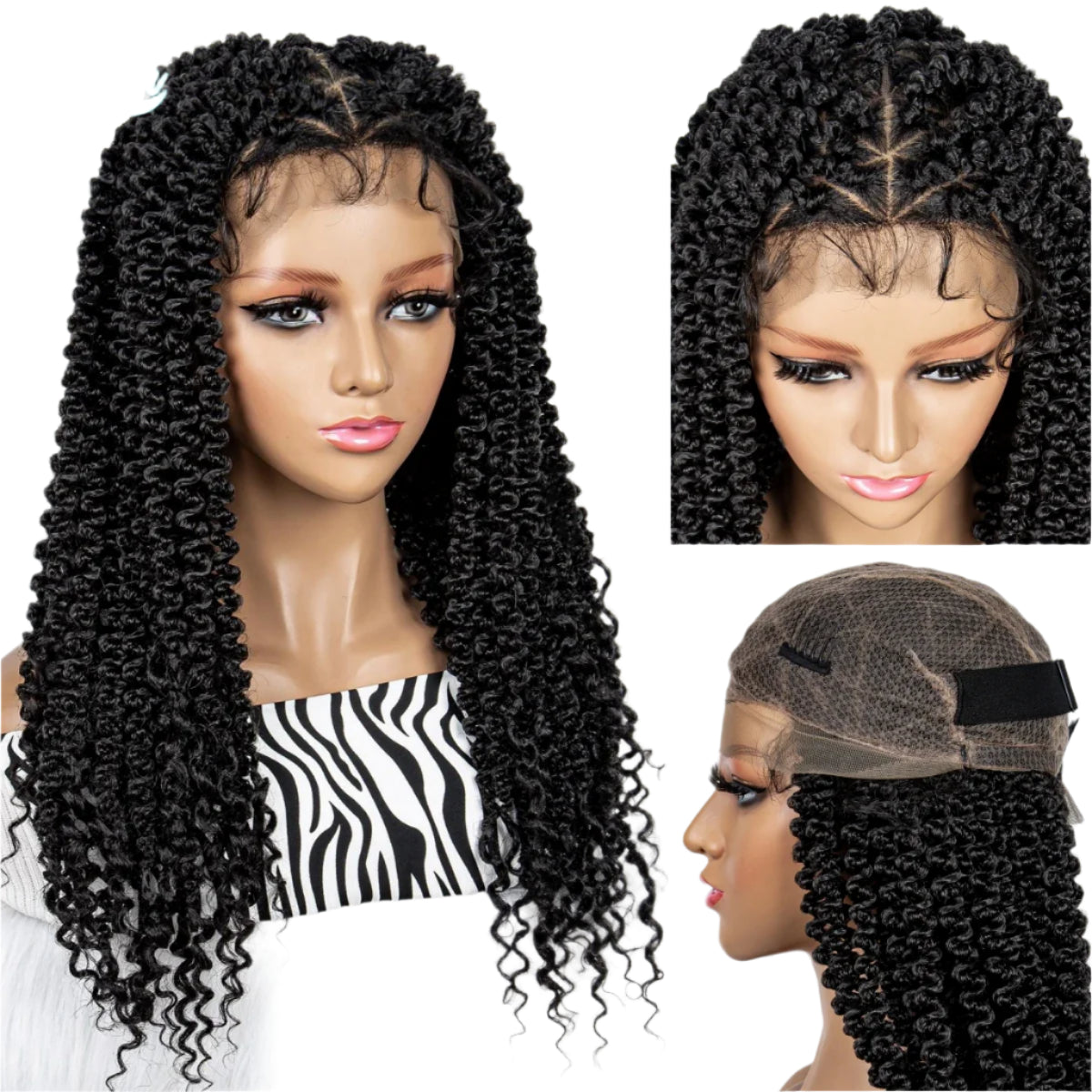 18" HD Lace Full Lace Braided Wig | Twist Braids | Baby Hair | Natural Look | Synthetic Hair