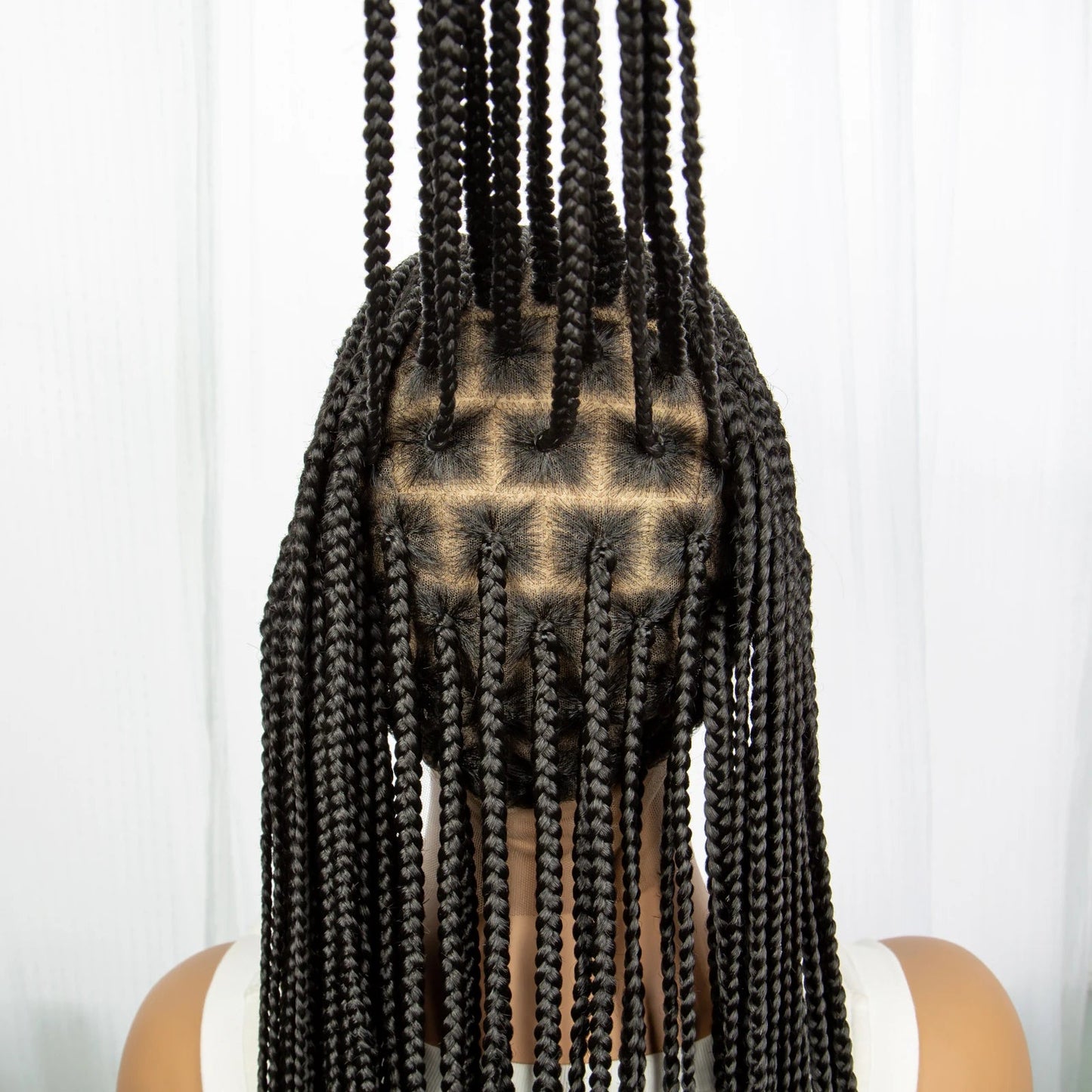 36" Knotless Cornrow Braided Wig | Full Lace | Box Braids | Synthetic Braiding Hair | Black Women Luxegan
