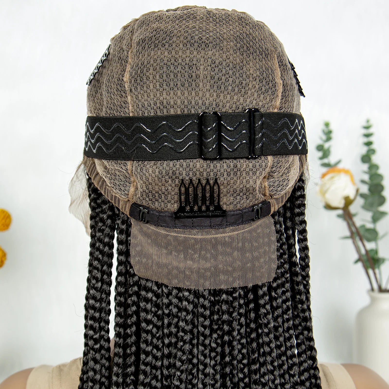 HD Transparent Full Lace Knotless Box & Cornrow Braids Wig Luxegan