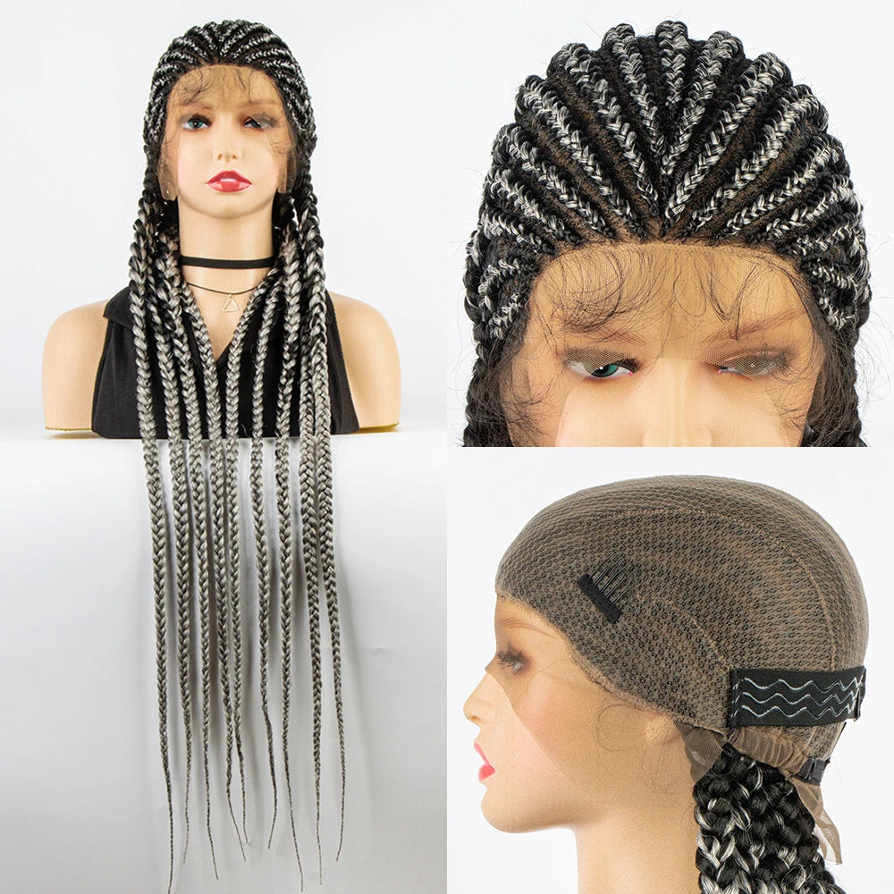 KIMA Cornrow & Box Braids Wig | Full Lace with Baby Hair Luxegan