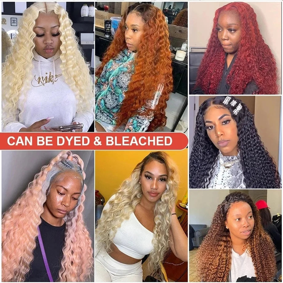 26-Inch Water Wave HD Lace Frontal Wig | Sophisticated 13x6 & 13x4 Transparent Lace | Elegant "Brazilian Remy" Silhouette | "Dignified" Pre-Plucked Deep Wave Human Hair for Radiant Versatile Styling Luxegan