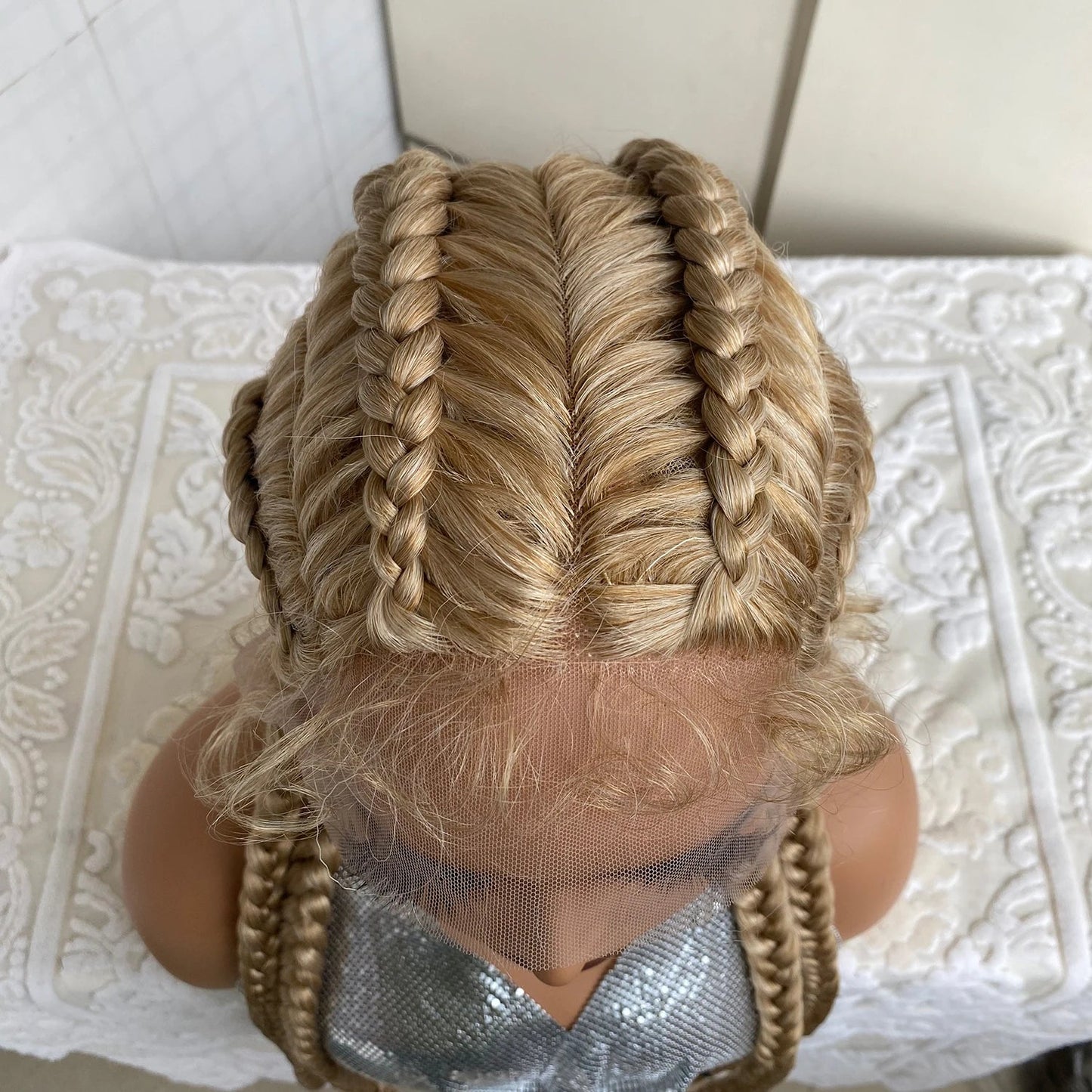 32" Twist Cornrow Braids Wig | Lace Front | Baby Hair | DIY & Cosplay | Synthetic Luxegan