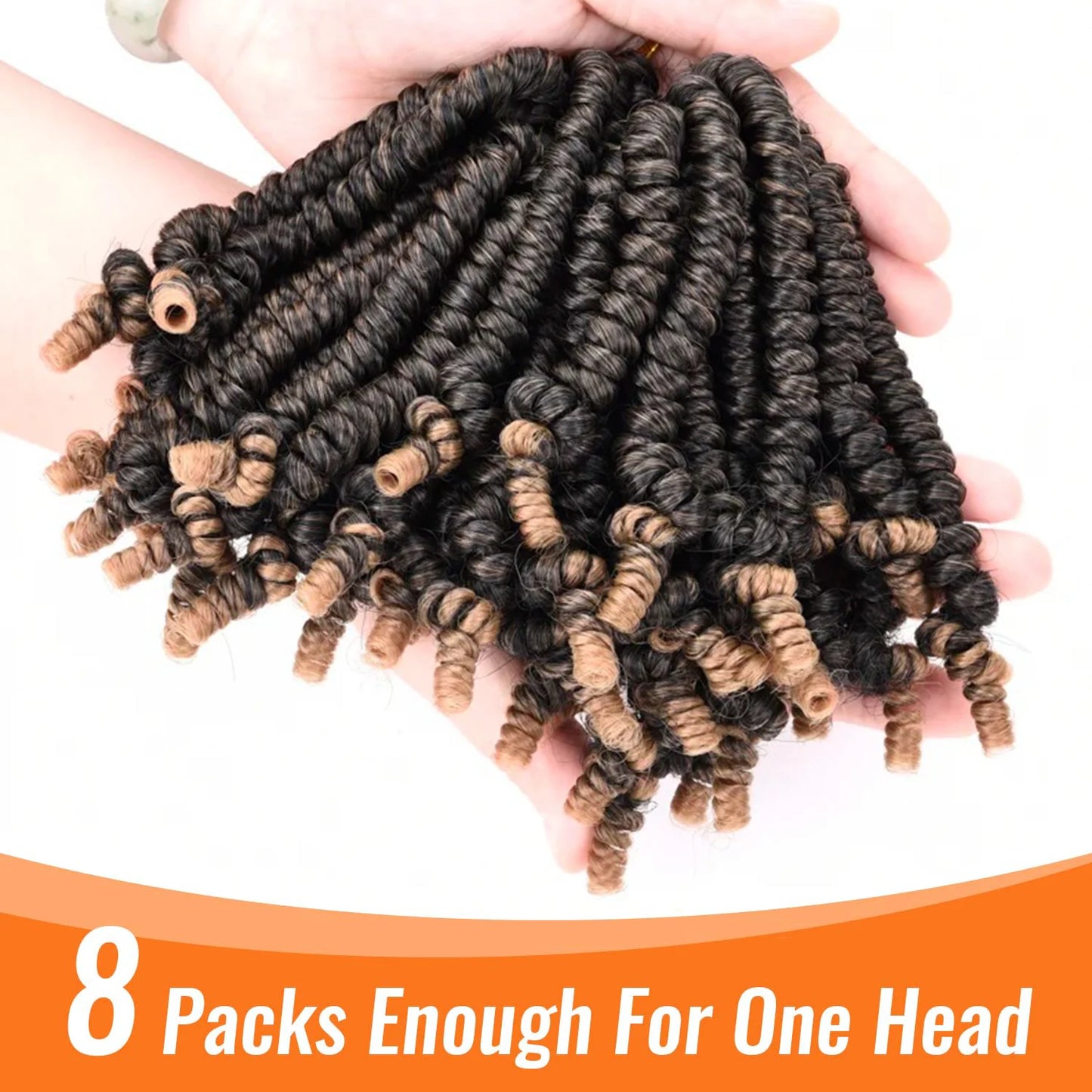 Bob Spring Twist Crochet Hair | Pre-Twisted Passion Twists | Pre-Looped Braids | 6-8 Inch | 20 Strands/Pack