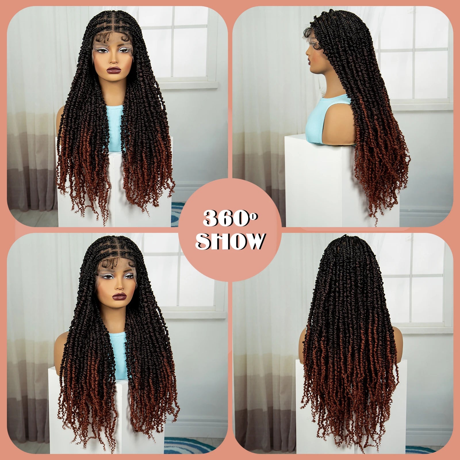 30" Twisted Braids Wig | HD Full Lace | Baby Hair | Long Braids Luxegan