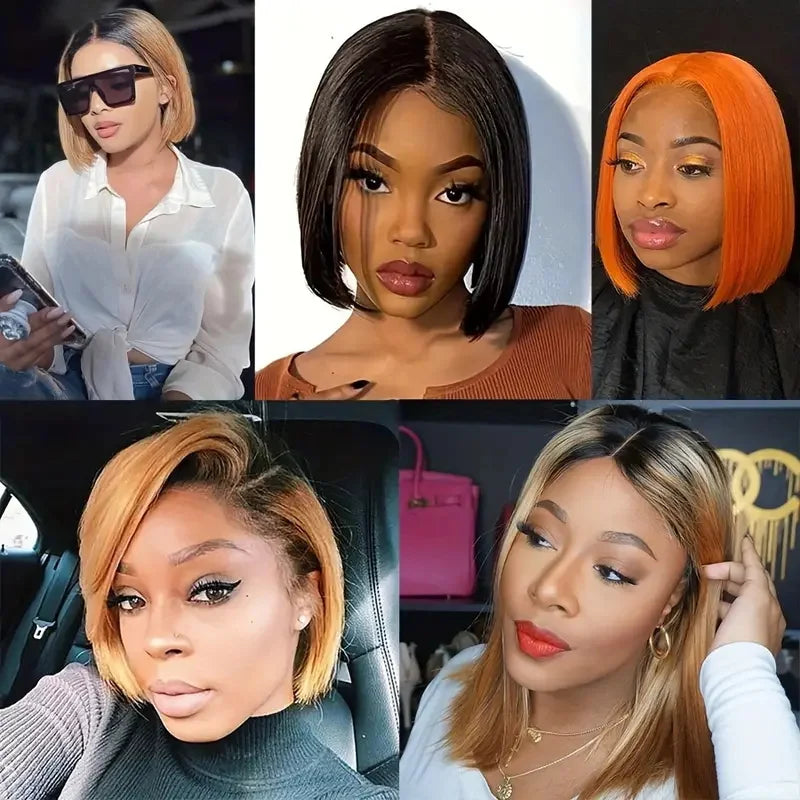 Pixie Cut Bob Human Hair Wig | 180% Density 4x4 HD Lace Closure | Pre-Plucked & Multi-Color Options Luxegan