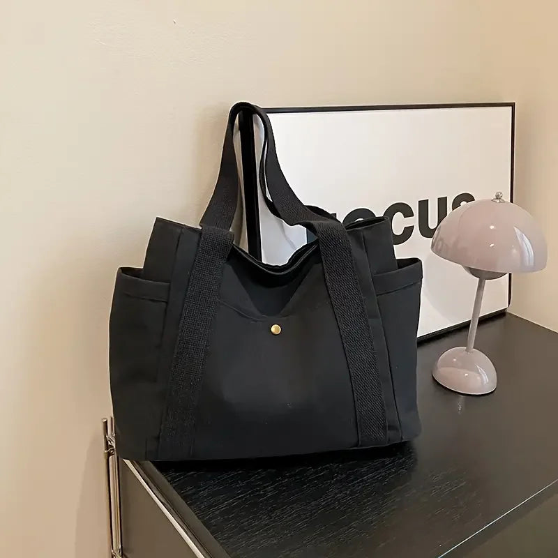 Large Capacity Canvas Tote | Multi-Pocket Shoulder Bag Luxegan