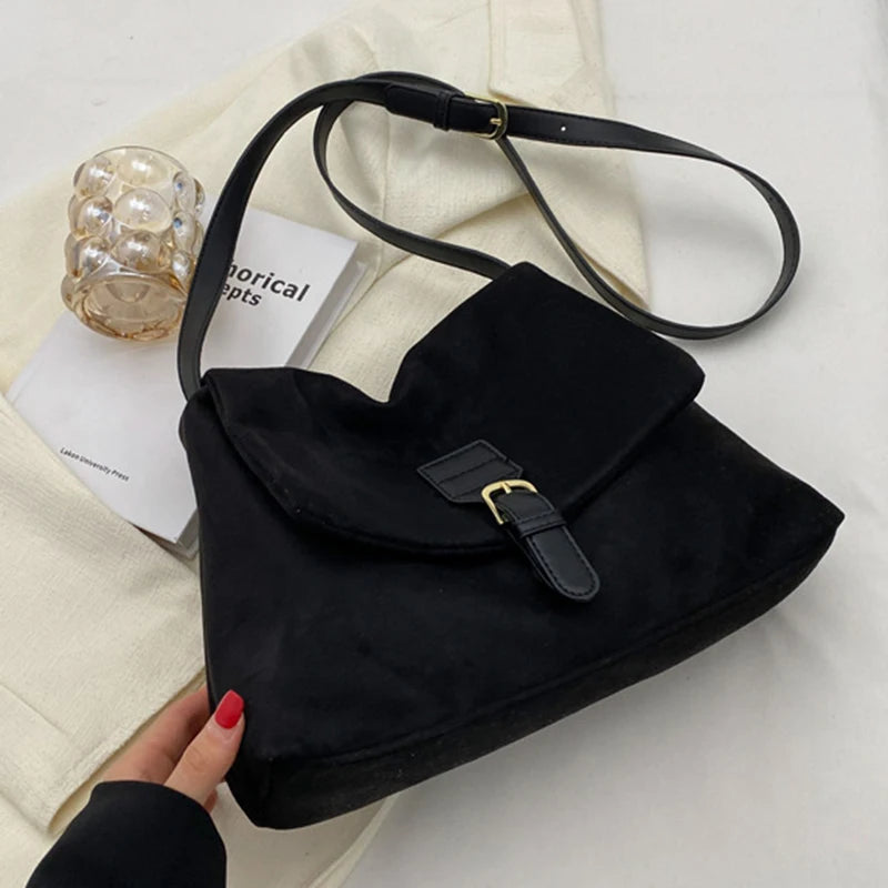 Women Suede Soft PU Leather Handbags | Designer Fashion Messenger Bag | Solid Color Shoulder Crossbody Bag Luxegan