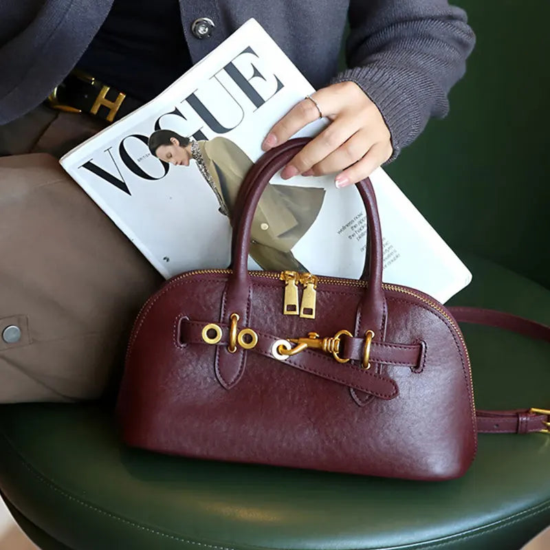 Luxury Designer Women's Bag | Genuine Leather Vintage Handbag & Cowhide Crossbody Luxegan