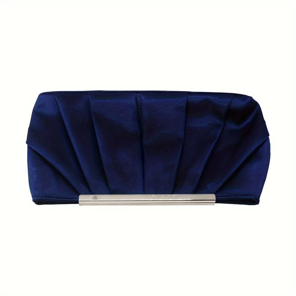 European and American Pleated Silk Polyester Dinner Bag | Simple and Generous Ladies' Hand Bag & Large Capacity Ladies' Bag Luxegan