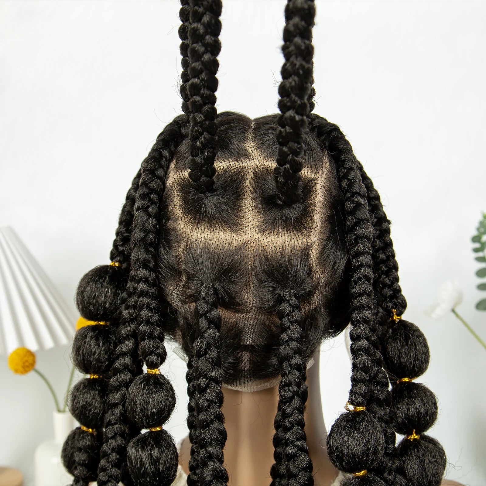 KIMA 40" Jumbo Knotless Box Cornrows Wig | Full Lace Bubble Braids Luxegan