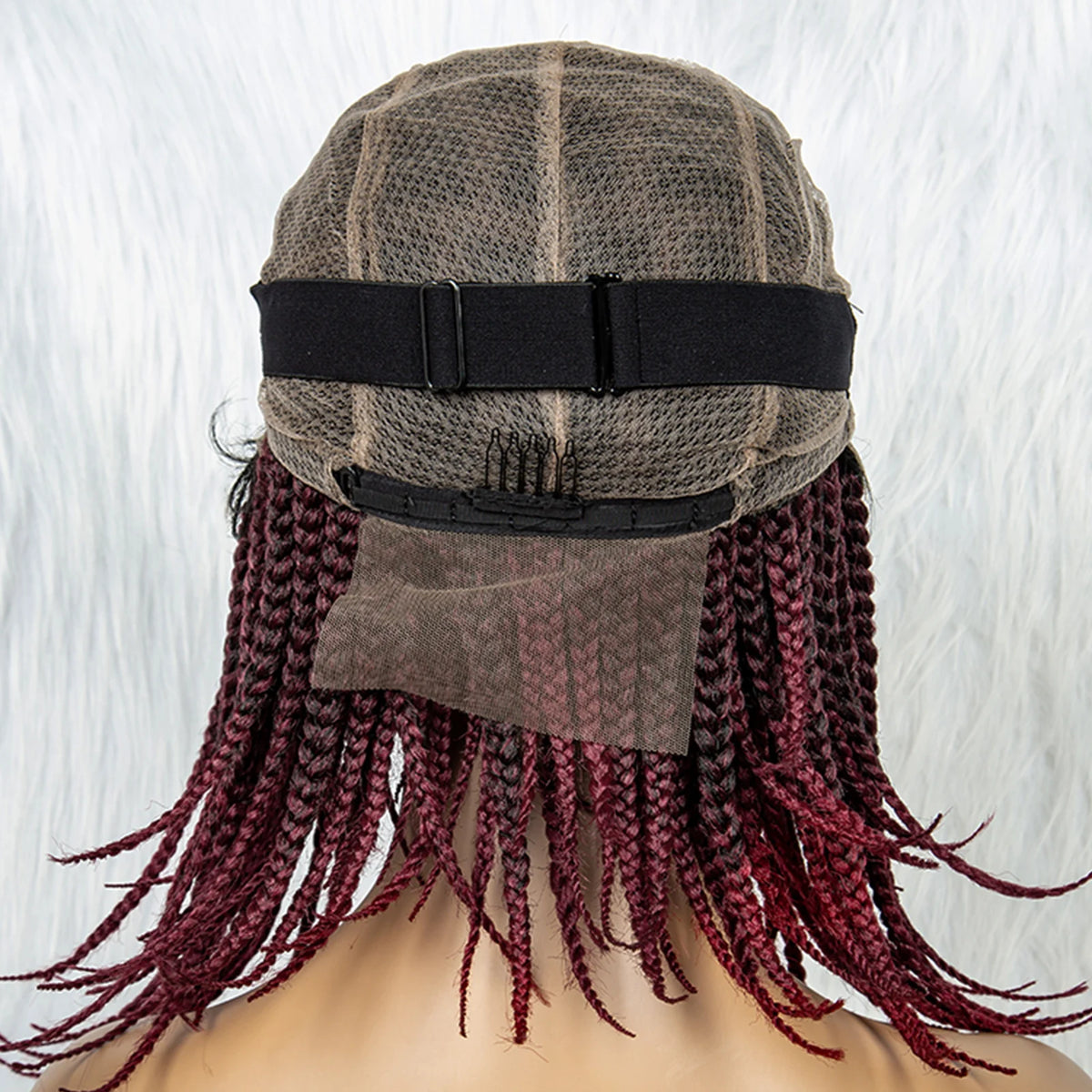 Pelucas trenzadas Bob para mujeres negras Peluca de encaje completo con trenzas estilo cornrow Peluca sintética de encaje frontal con trenzas de caja sin nudos con cabello de bebé