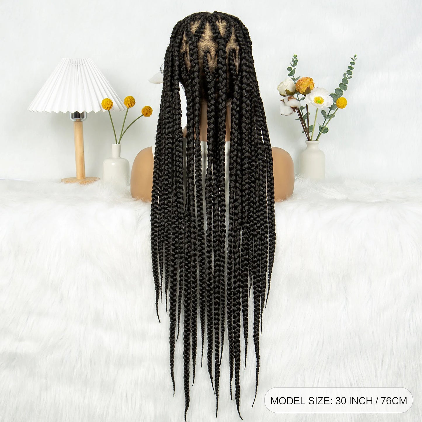 Synthetic Braided Wigs Dreadlocks Full Lace With Crochet Hand Braid Braiding Hair Knotless Box Cornrow Braid For Black Women